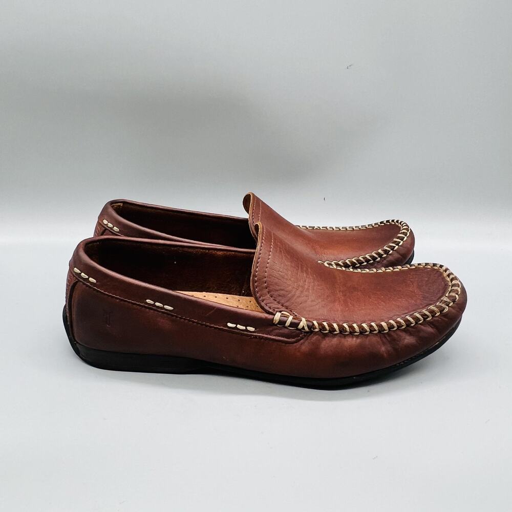 Frye Shoes Mens 8 Brown Leather Driving Moc Loafers Slip On Casual Comfort